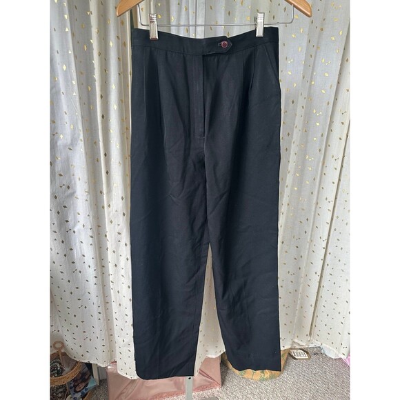 La Fata Milan New York Women's 100% Pure Wool Front Pleats Trouser Pants 8 - Picture 2 of 6